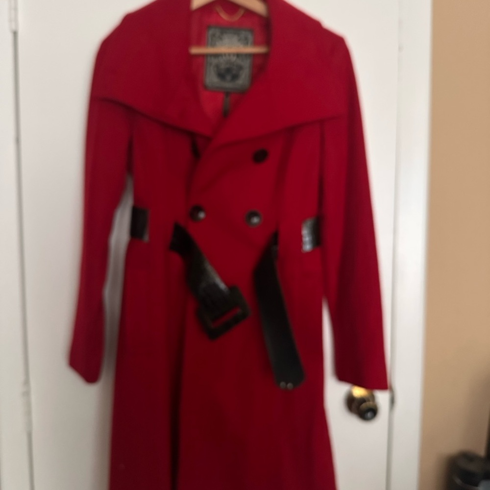 Guess Red Coat with Intricate Black Label